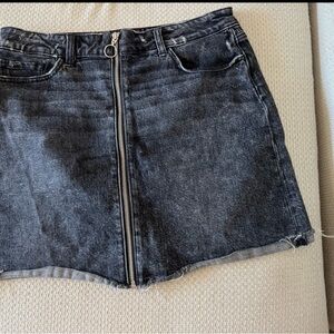 PAIGE Black Denim Mini Skirt